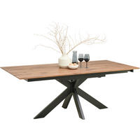 MATBORD svart, nötfärg rektangulär  utdragbar  - nötfärg/svart, Natur, metall/trä (200-285/100/75cm) - Linea Natura