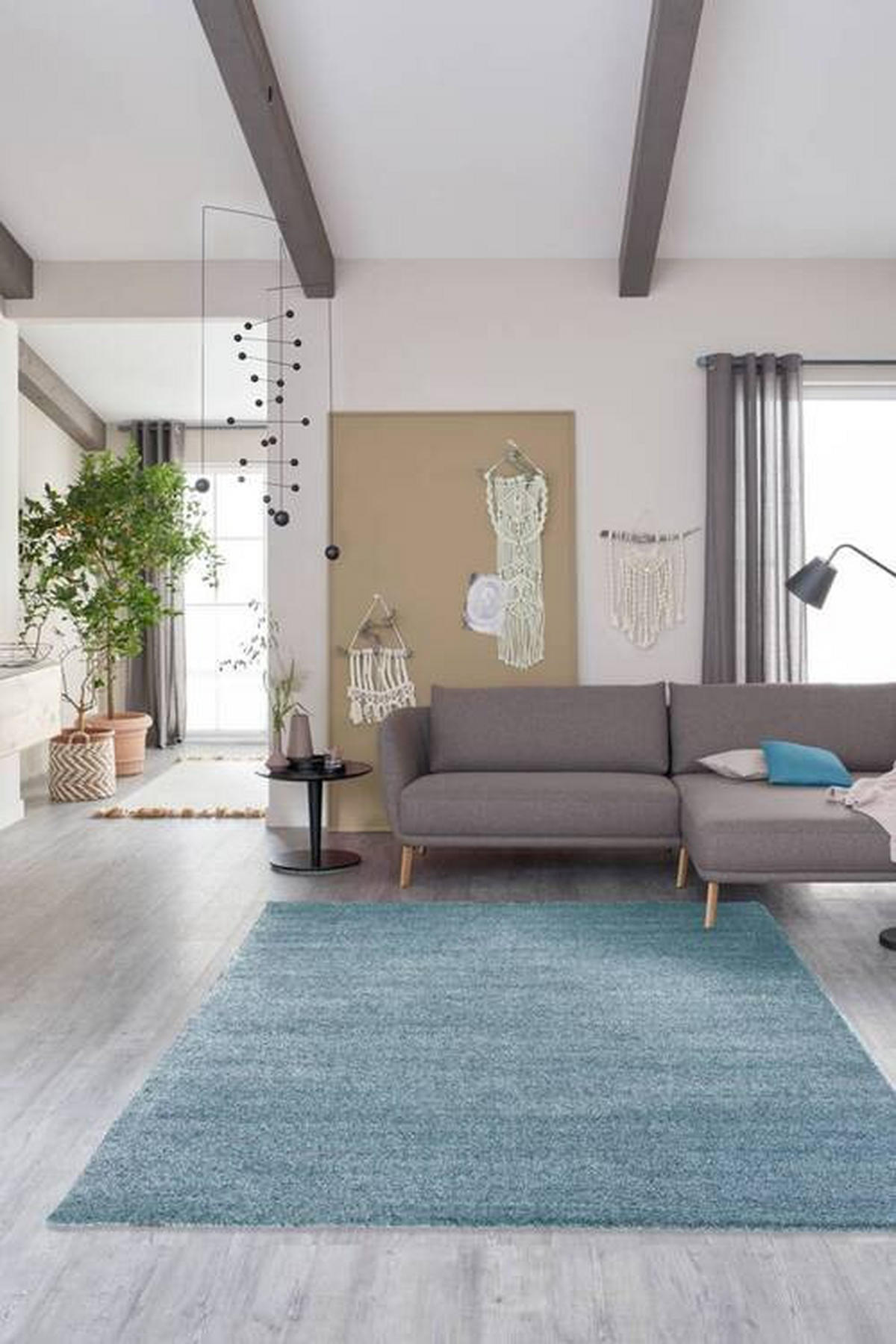 HOCHFLORTEPPICH 80/150 cm Pure Türkis  - Türkis, KONVENTIONELL, Textil (80/150cm) - Schöner Wohnen