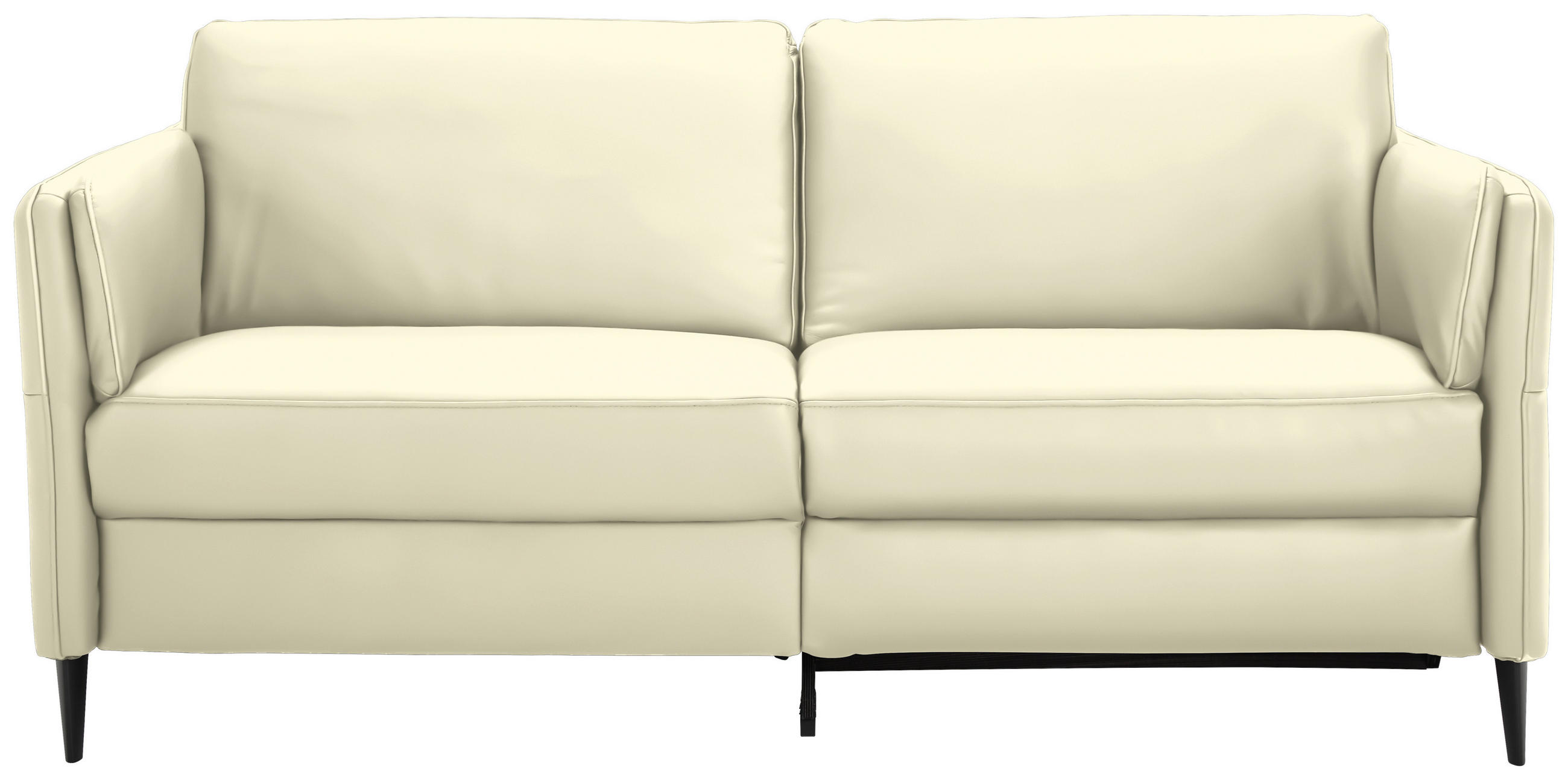 3-SITZER-SOFA in Echtleder Weiss  - Weiss/Schwarz, Design, Leder/Metall (190/84/99cm) - Dieter Knoll