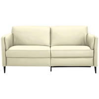 3-SITZER-SOFA in Echtleder Weiss  - Weiss/Schwarz, Design, Leder/Metall (190/84/99cm) - Dieter Knoll
