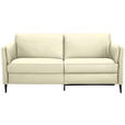 3-SITZER-SOFA in Leder Weiß  - Schwarz/Weiß, Design, Leder/Metall (190/84/99cm) - Dieter Knoll