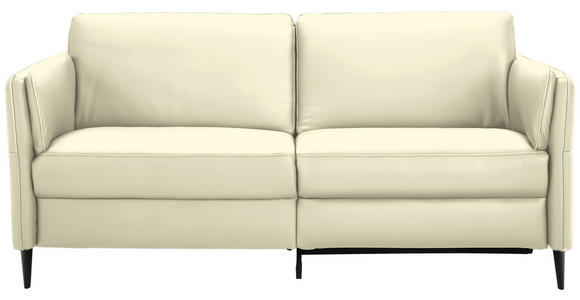 3-SITZER-SOFA in Leder Weiß  - Schwarz/Weiß, Design, Leder/Metall (190/84/99cm) - Dieter Knoll