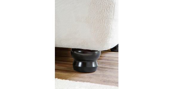 ECKSOFA  in Plüsch Weiß  288/190 cm  - Dunkelbraun/Weiß, KONVENTIONELL, Holz/Textil (288/190cm) - Carryhome