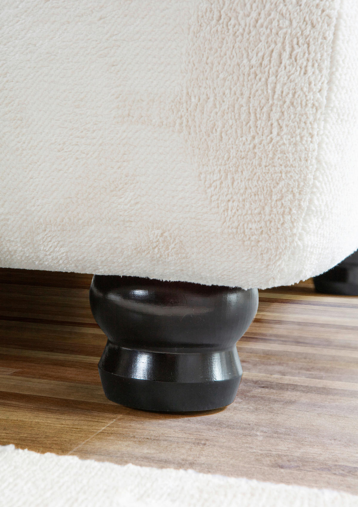 ECKSOFA  in Plüsch Weiß  288/190 cm  - Dunkelbraun/Weiß, KONVENTIONELL, Holz/Textil (288/190cm) - Carryhome