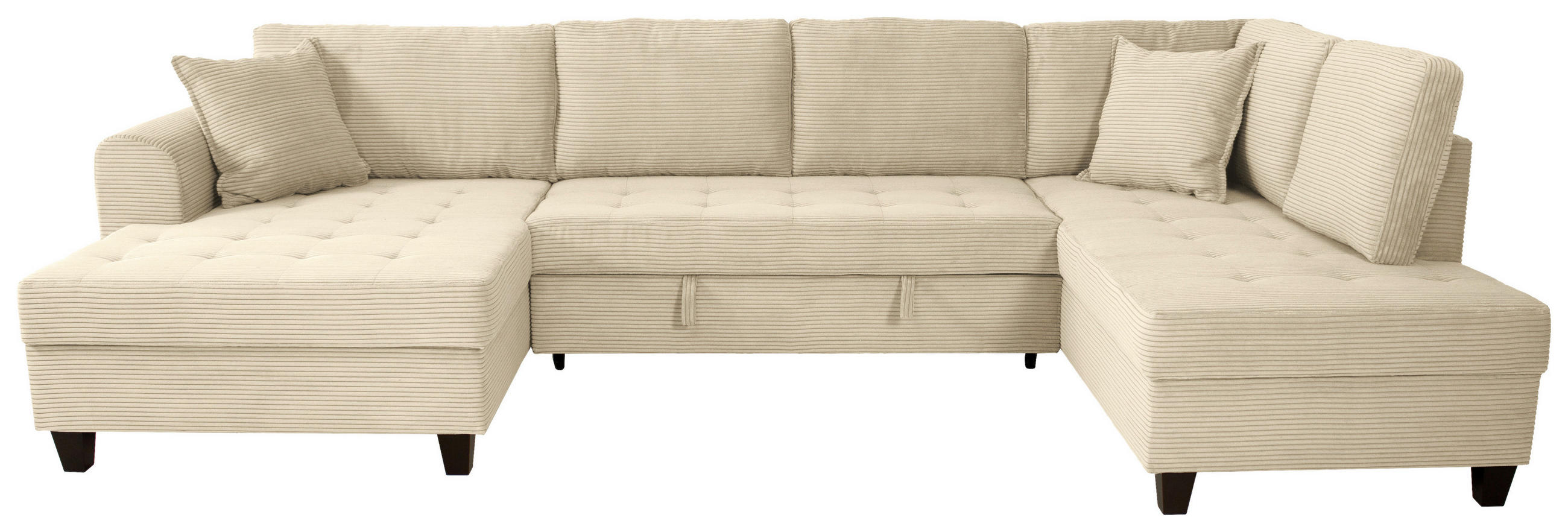 WOHNLANDSCHAFT MORITZ Creme Cord  - Creme, Trend, Textil (155/324/178cm) - P & B