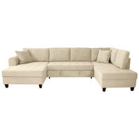 WOHNLANDSCHAFT MORITZ Creme Cord  - Creme, Trend, Textil (155/324/178cm) - P & B