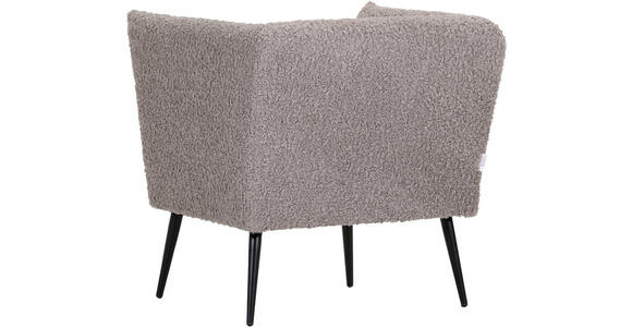 SESSEL in Plüsch Greige  - Greige/Schwarz, Design, Textil/Metall (76/73/76cm) - Landscape