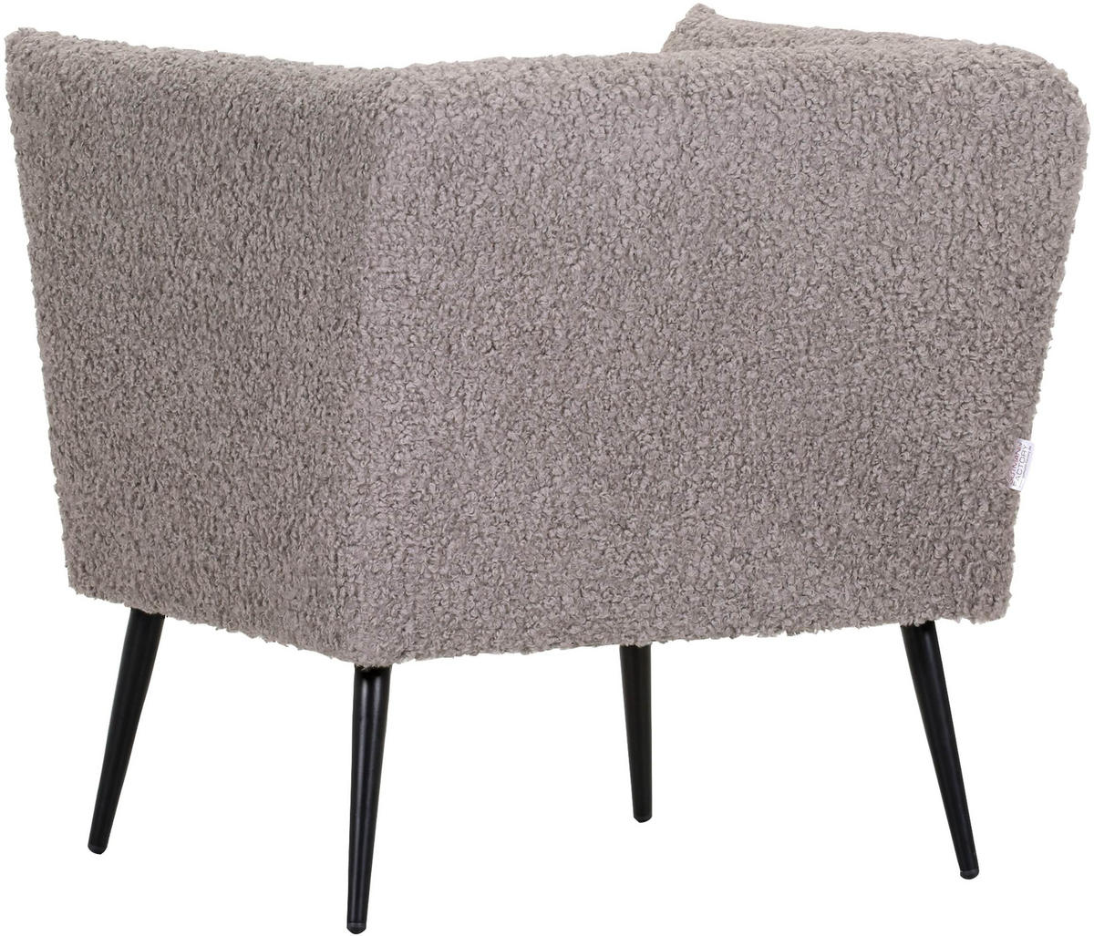 SESSEL in Plüsch Greige  - Greige/Schwarz, Design, Textil/Metall (76/73/76cm) - Landscape