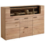 HIGHBOARD Lavia  in 173/116/44 cm  - Eichefarben/Anthrazit, Design, Glas/Holz (173/116/44cm) - Valnatura