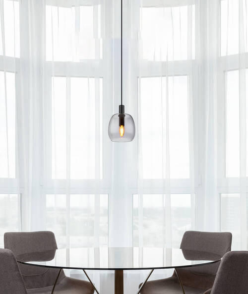 HÄNGLAMPA 16/120 cm  - svart, Design, metall/glas (16/120cm) - Globo
