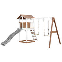 SPIELTURM 356,6/241,9/349 cm  - Weiss/Braun, Konventionell, Holz/Kunststoff (356,6/241,9/349cm)