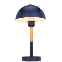 TISCHLEUCHTE Santa Clarita 20/38 cm   - Blau/Naturfarben, KONVENTIONELL, Holz/Metall (20/38cm) - Novel