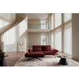 ECKSOFA  in Flachgewebe Rot  155/234 cm  - Rot/Schwarz, Design, Textil/Metall (155/234cm) - Dieter Knoll