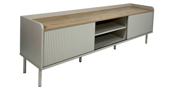 LOWBOARD SNOW in 180/54/40 cm - Eichefarben/Grau, Design, Holzwerkstoff/Metall (180/54/40cm) - Xora
