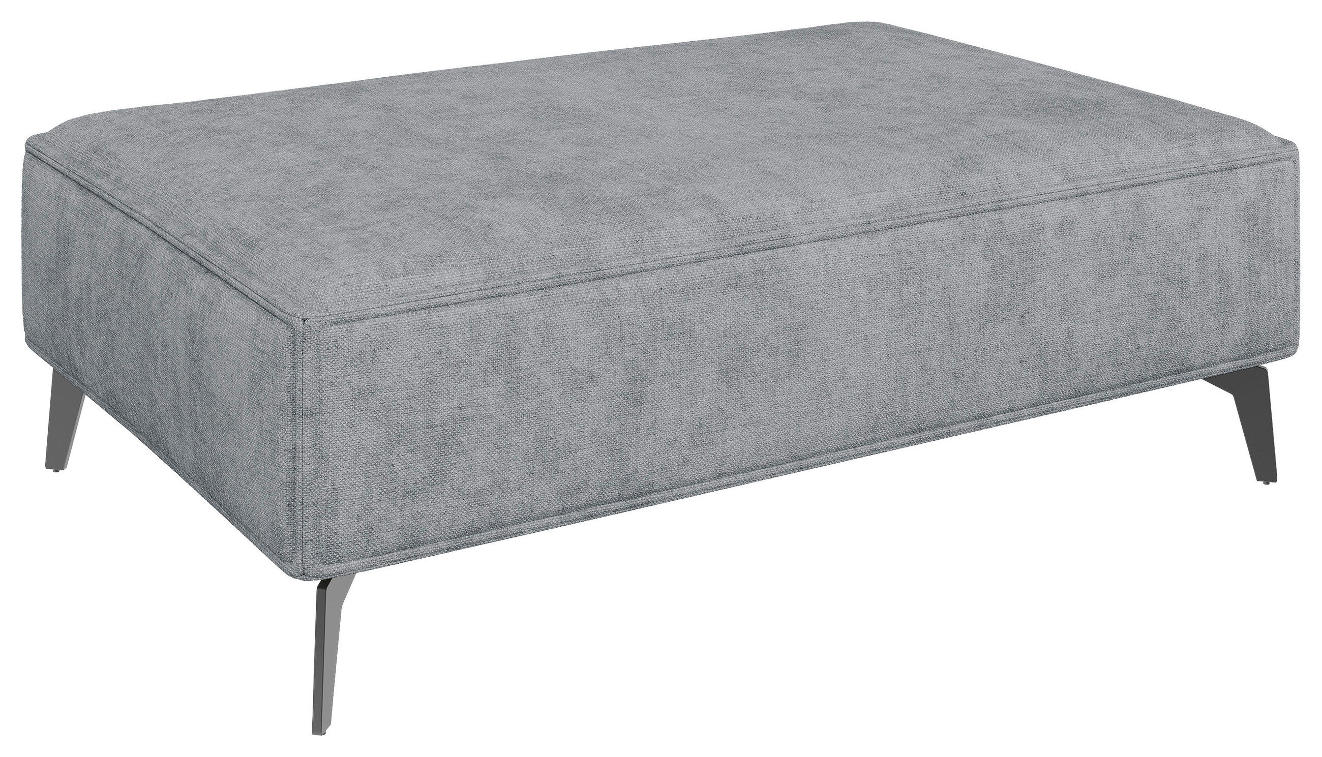 HOCKER in Textil Grau  - Schwarz/Grau, MODERN, Textil/Metall (130/44/85cm) - Carryhome