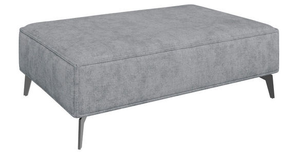 HOCKER in Textil Grau  - Schwarz/Grau, MODERN, Textil/Metall (130/44/85cm) - Carryhome