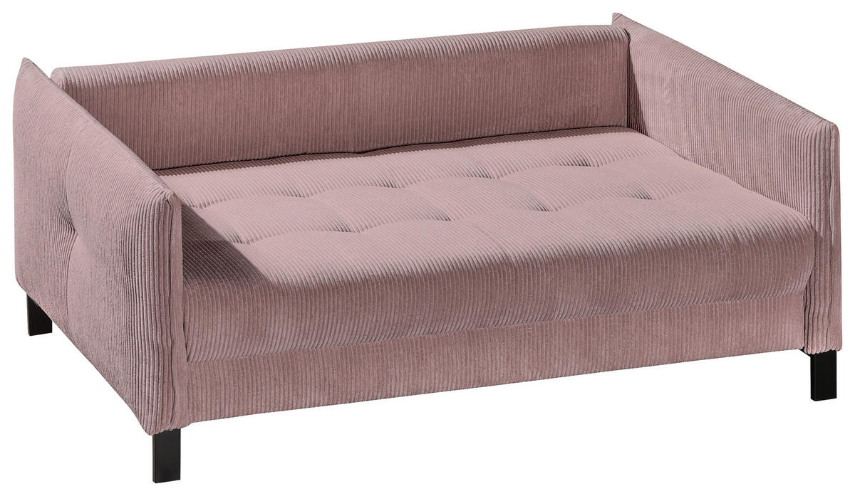 SCHLAFSOFA in Textil Altrosa  - Schwarz/Altrosa, Modern, Textil/Metall (150/88/110cm) - Novel