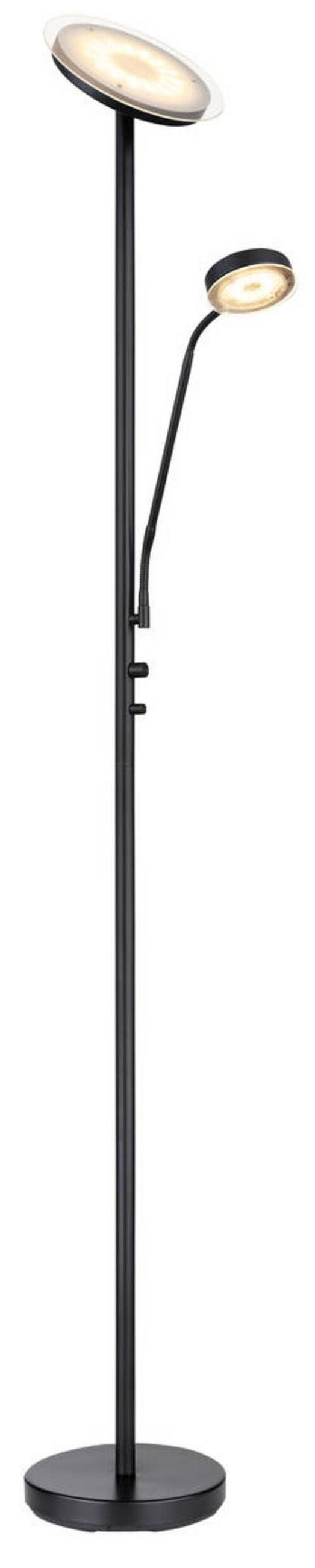 LED-STEHLEUCHTE - Schwarz, Design, Glas/Metall (26/180cm) - Globo