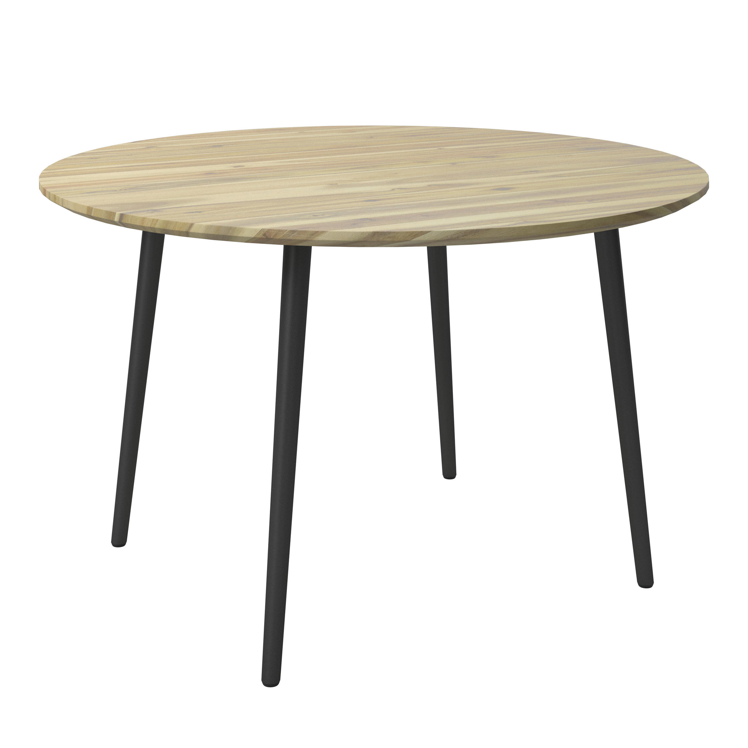 MASĂ din lemn, metal 130/130/76 cm   - negru/culoare lemn acacia, Modern, lemn/metal (130/130/76cm) - MID.YOU