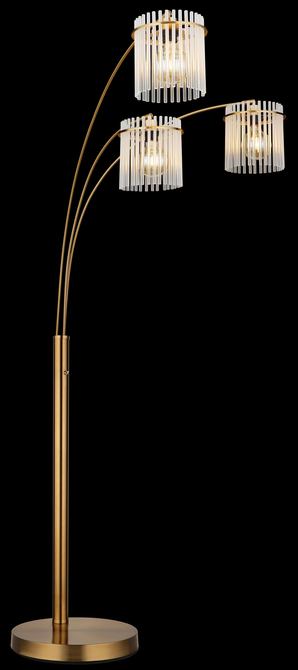 STEHLEUCHTE GORLEY 100/160/180 cm   - Klar/Goldfarben, Trend, Glas/Kunststoff (100/160/180cm) - Globo