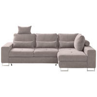 SEDEŽNA GARNITURA, gladka tkanina bež  - bež, Design, kovina/tekstil (260/188cm) - Hom`in
