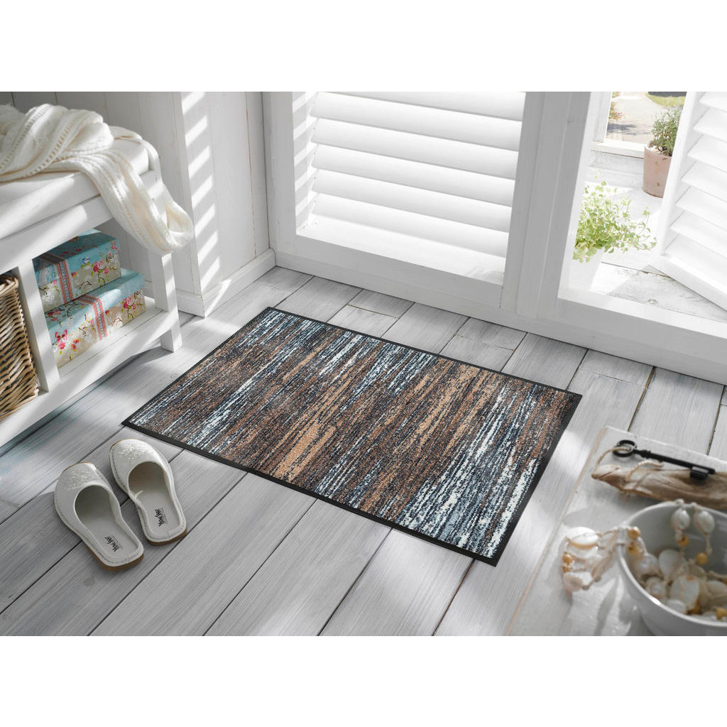 Thumbnail - wash+dry FUßMATTE Scratchy Beige, Beige, Textil, Graphik, rechteckig, 50x75 cm, Textiles Vertrauen - Oeko-Tex®, Made in ...