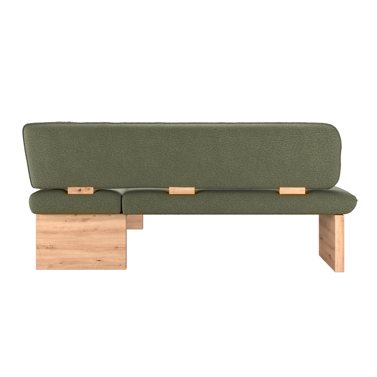 ECKBANK 232/170 cm Webstoff Grün Eiche Sperrholz   - Eichefarben/Grün, KONVENTIONELL, Holz/Textil (232/170cm) - Livetastic