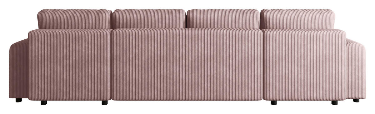 WOHNLANDSCHAFT  in Cord Rosa  - Schwarz/Rosa, KONVENTIONELL, Textil (152/318/152cm) - Xora
