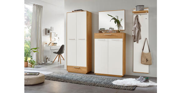 GARDEROBE 4-teilig  in 220/195/37 cm  - Eichefarben/Weiß, Design, Holz/Holzwerkstoff (220/195/37cm) - Novel