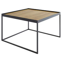 COUCHTISCH in Holz, Metall 80/80/39 cm  - Eichefarben/Schwarz, Design, Holz/Metall (80/80/39cm) - Novel