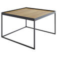 COUCHTISCH Eiche massiv 80/80/39 cm quadratisch Schwarz, Eichefarben  - Eichefarben/Schwarz, Design, Holz/Metall (80/80/39cm) - Novel