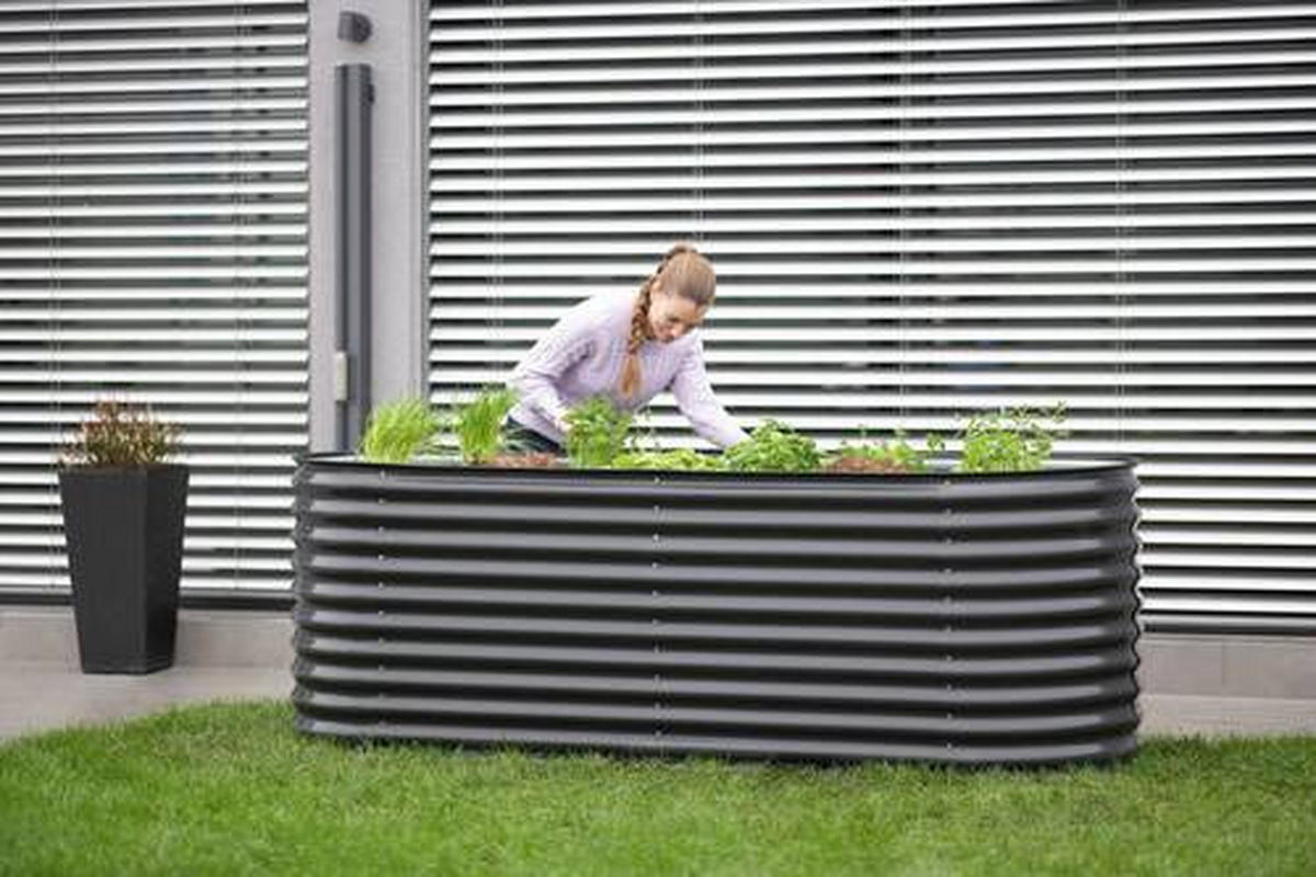HOCHBEET  - Anthrazit, Basics, Metall (240/82/80cm) - Ambia Garden