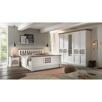SCHLAFZIMMER in Weiss, Eichefarben  - Weiss/Eichefarben, Lifestyle, Glas/Holzwerkstoff (180/200cm) - MID.YOU