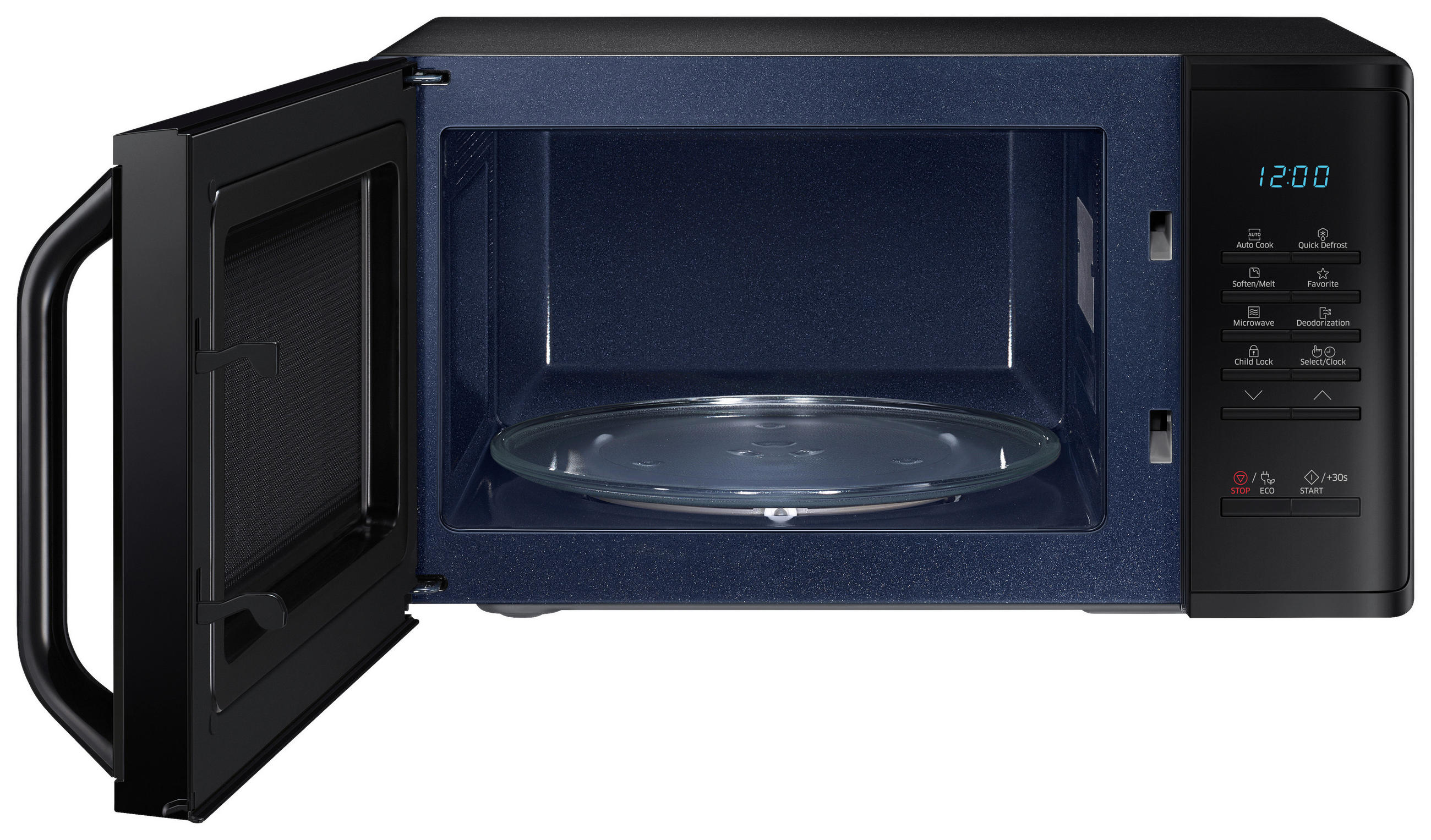MIKROWELLE MS23K3513AK/EG  - Schwarz Hochglanz, Basics, Glas/Kunststoff (48,9/27,5/37,4cm) - Samsung