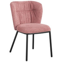 STUHL  in Eisen Webstoff  - Schwarz/Rosa, Design, Textil/Metall (53,5/80/60,5cm) - Stylife