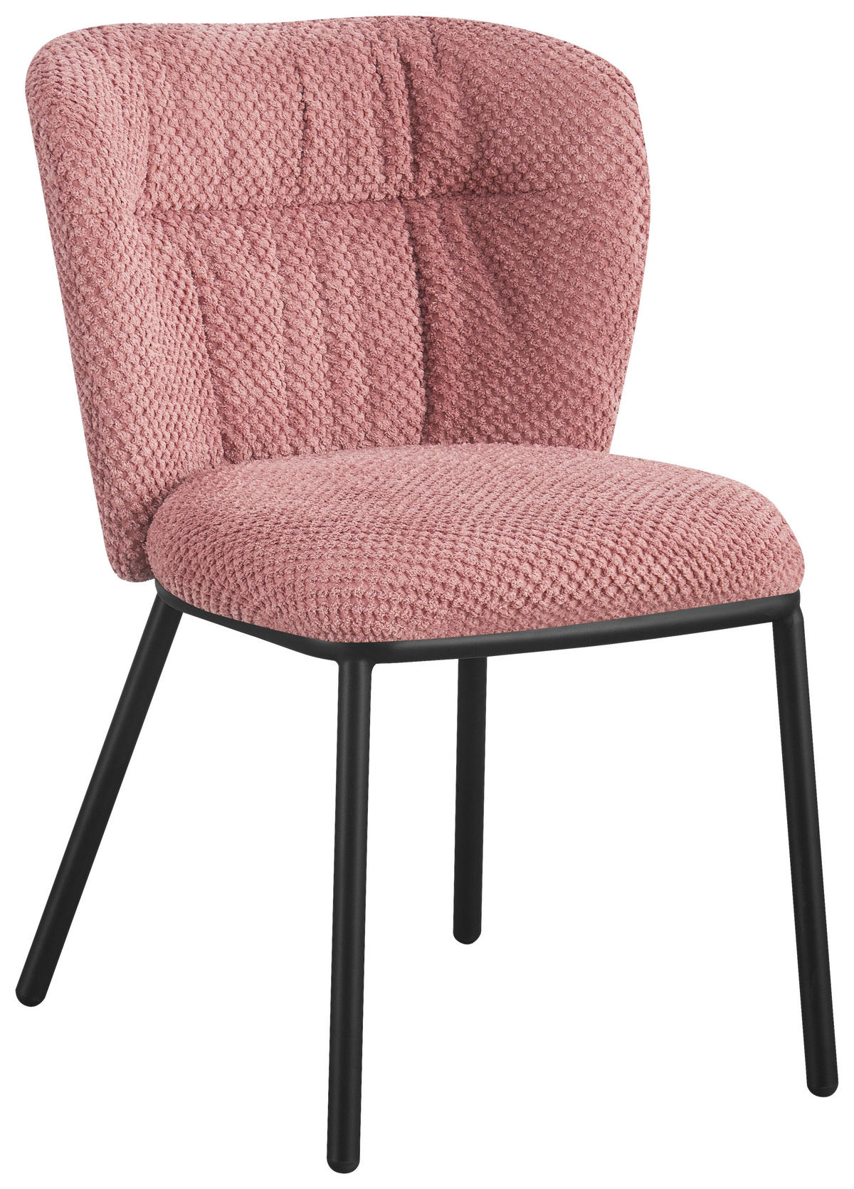 STUHL  in Eisen Webstoff  - Schwarz/Rosa, Design, Textil/Metall (53,5/80/60,5cm) - Stylife