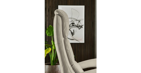 RELAXSESSEL in Leder Ecru  - Ecru/Edelstahlfarben, Design, Leder/Metall (76/119/86cm) - Dieter Knoll