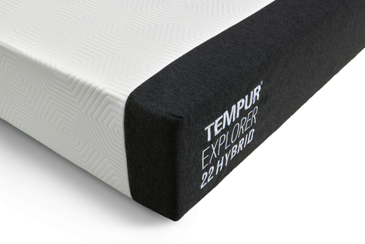 VISCOMATRATZE EXPLORER HYBRID 90/200 cm Höhe ca. 22 cm  funktional  - Weiss, Basics, Textil (90/200cm) - Tempur
