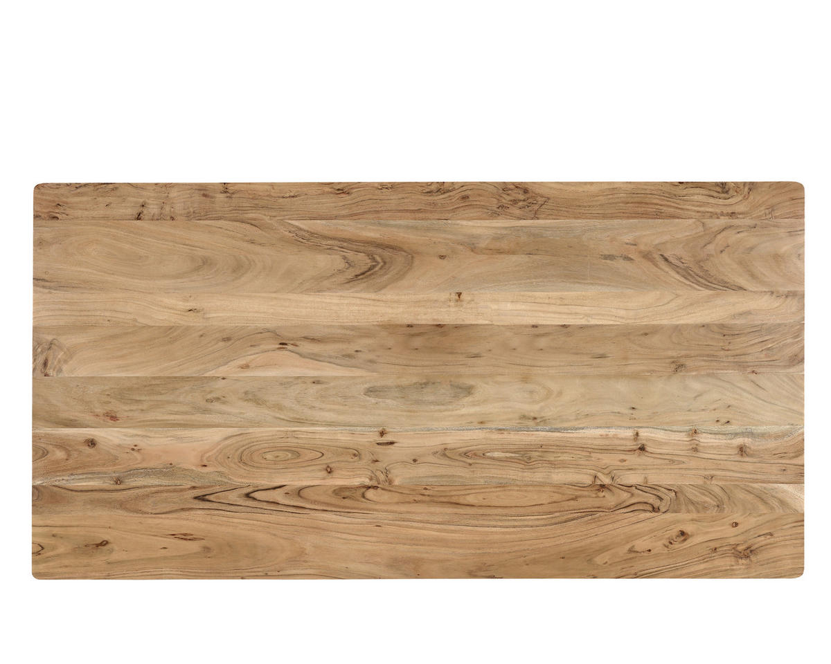 ESSTISCH Schwarz, Akaziefarben rechteckig   - Schwarz/Akaziefarben, Design, Holz/Metall (175/90/76cm) - Landscape