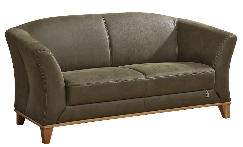 2,5-SITZER Lederlook Dunkelgrün  - Dunkelgrün/Beige, ROMANTIK / LANDHAUS, Holz/Textil (180/86/86cm) - Landscape