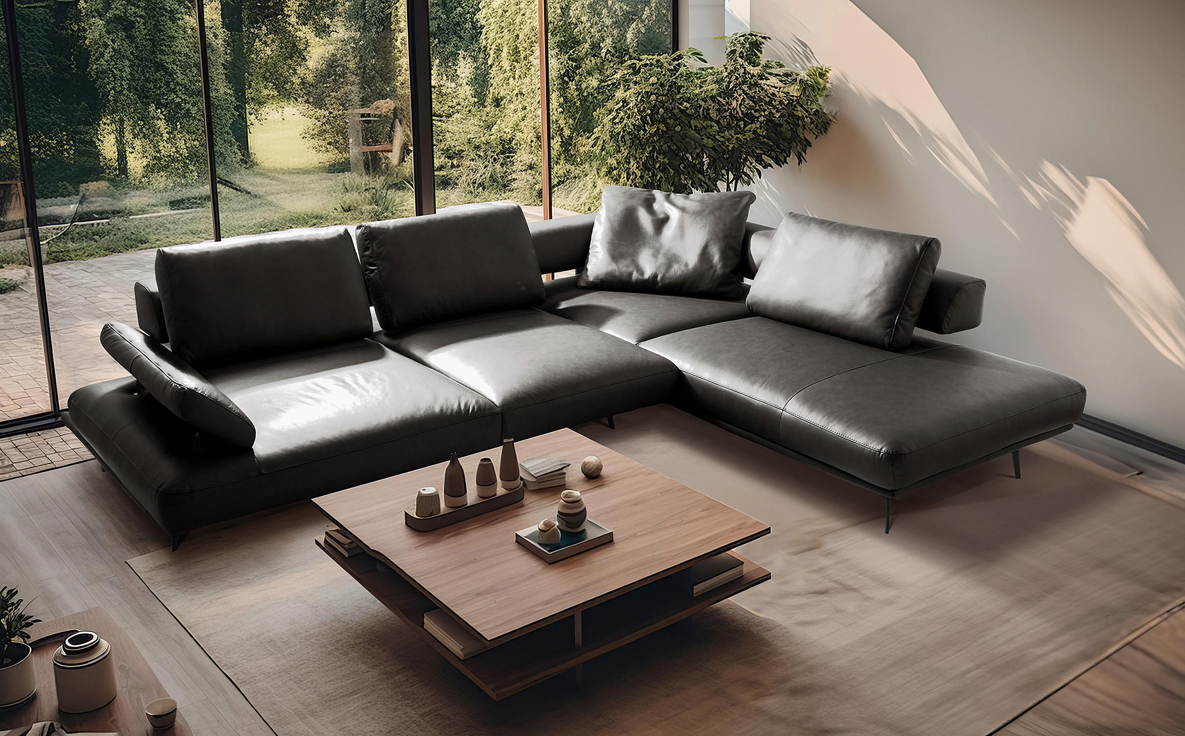 Livetastic Ecksofa Anthrazit 306x237 cm