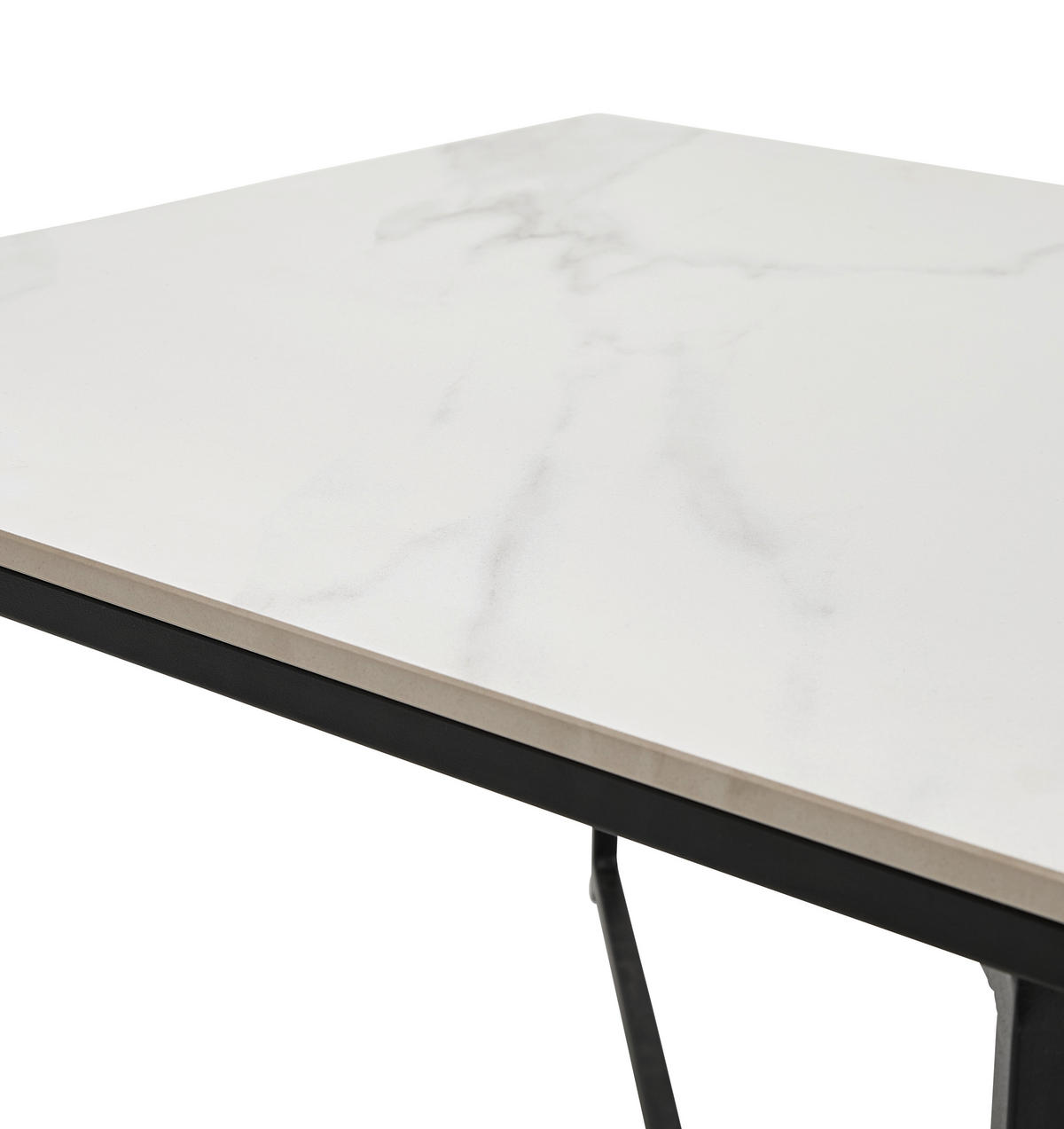 KONFERENČNÍ STOLEK, černá, bílá, kov, keramika, 60/43/60 cm - bílá/černá, Design, kov/keramika (60/43/60cm) - Livetastic