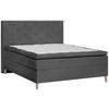 BOXSPRINGBETT 120/200 cm  in Anthrazit  - Eichefarben/Anthrazit, KONVENTIONELL, Holz/Textil (120/200cm) - Welnova