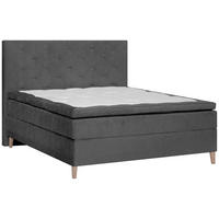 BOXSPRINGBETT 120/200 cm  in Anthrazit  - Eichefarben/Anthrazit, Konventionell, Holz/Textil (120/200cm) - Welnova