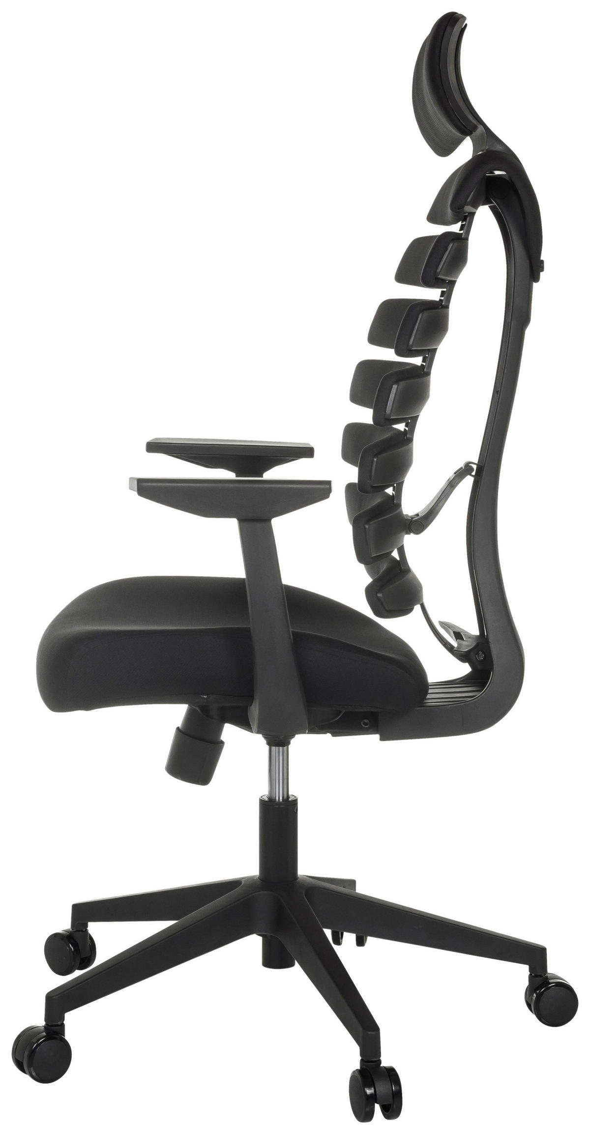 OTOČNÁ ŽIDLE, plochá tkanina,  - černá, Moderní, textil/plast (64/120 - 130/62cm) - MID.YOU