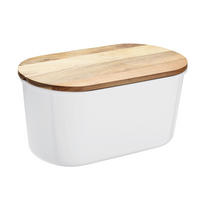 BROTBOX - Weiß/Akaziefarben, Trend, Holz/Kunststoff (37/21,5/17,2cm) - Echtwerk