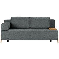 SCHLAFSOFA  mit Stoffauswahl, Armlehnen seitenverkehrt montierbar, Armteil links Struktur Grau  - Naturfarben/Grau, Design, Holz/Textil (211/88/102cm) - Niels Andersson