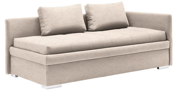 LIEGE in Flachgewebe Sandfarben - Sandfarben/Chromfarben, KONVENTIONELL, Kunststoff/Textil (217/85/104cm) - Venda
