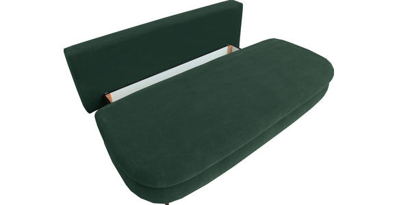 SCHLAFSOFA Webstoff, Plüsch Dunkelgrün - Dunkelgrün/Schwarz, Design, Textil (213/89/105cm) - Novel