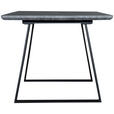 ESSTISCH Grau, Schwarz rechteckig  ausziehbar  - Schwarz/Grau, Design, Holzwerkstoff/Metall (140-180/90/76cm) - Carryhome